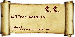 Kúpor Katalin névjegykártya